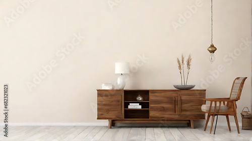 Minimalist interior design of modern living room. generative AI photo