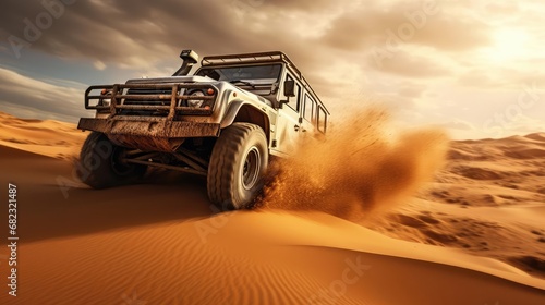 Off-road adventure in the desert photo