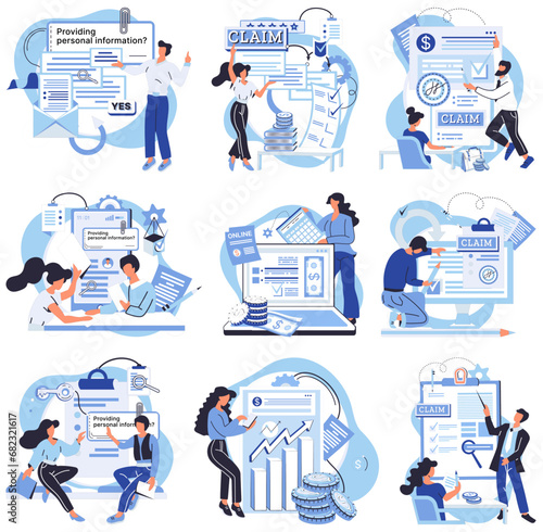 Income reporting vector illustration. Budgeting prevents overspending and financial troubles Detailed analysis uncovers hidden trends in data Payment methods should align with customer satisfaction