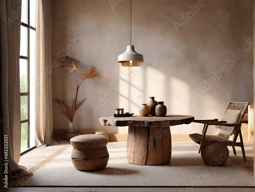 Minimalist interior design of modern living room. generative AI photo
