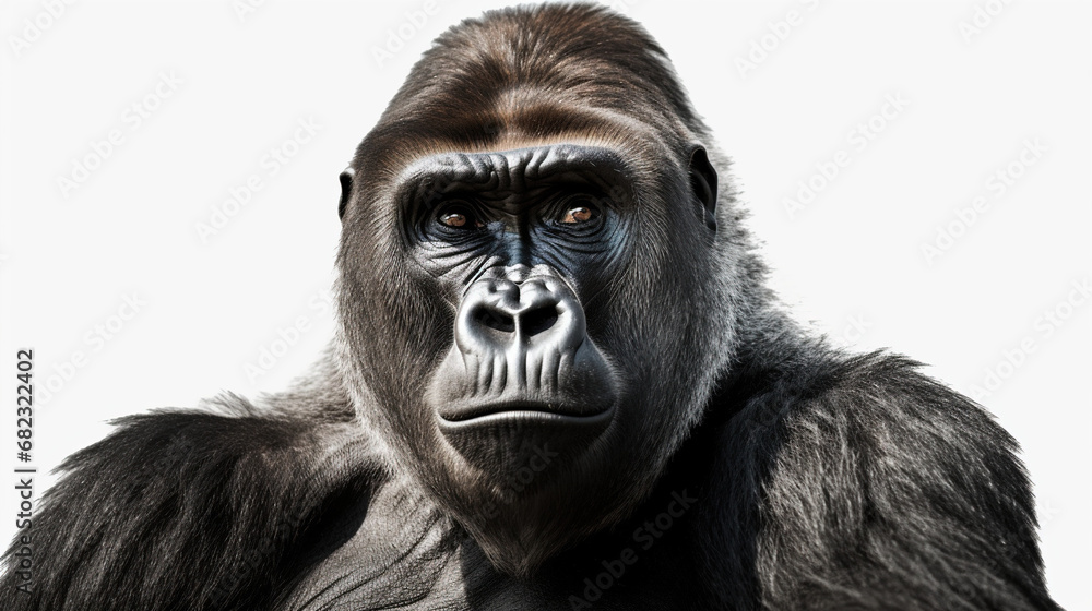 Fototapeta premium Gorilla white background