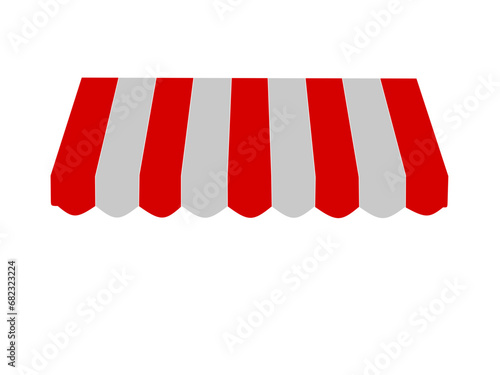 red striped shop awning vector with trendy design.shop roof vector
