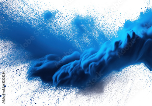 青い粒子が渦巻くブルーの抽象的な背景