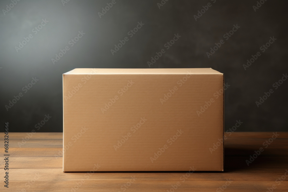 A plain cardboard box, a canvas for branding or artistic concepts in packaging design. Generative Ai.