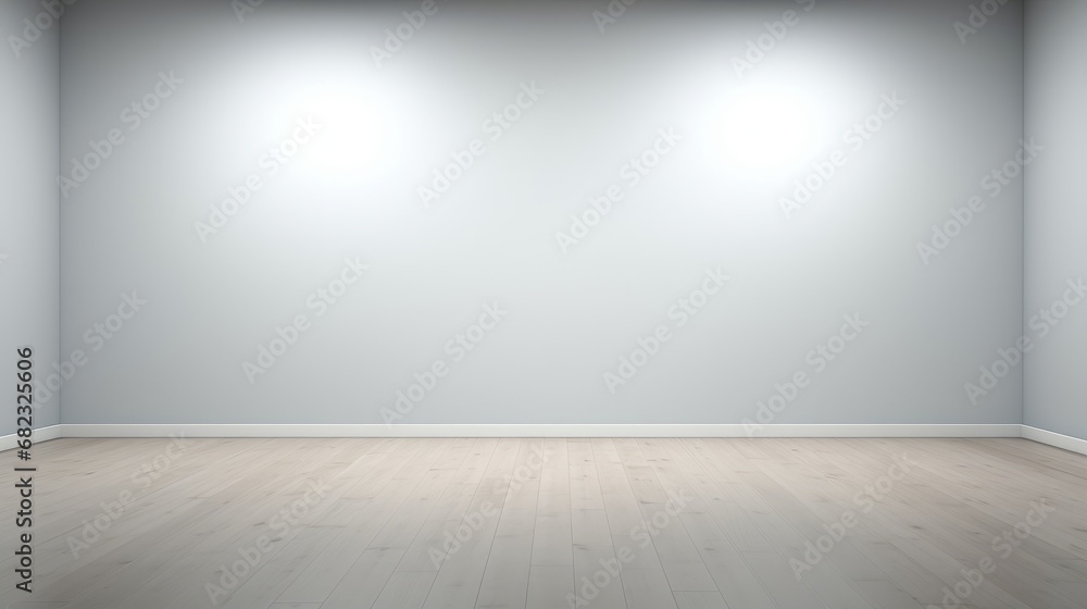 A minimalist empty room with a single spotlight AI generated illustration A minimalist empty room with a single spotlight AI generated illustration