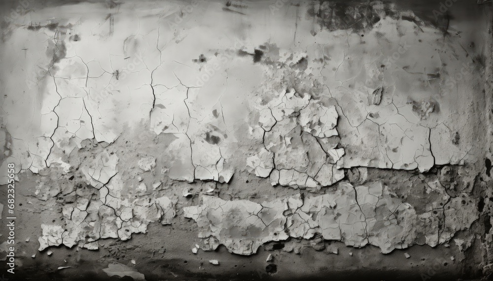 Vintage Decay: Close-up of a Weathered Wall in Black and White