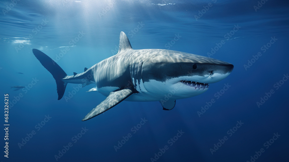 Illustration of a Swimming Shark Illustration of a Swimming Shark