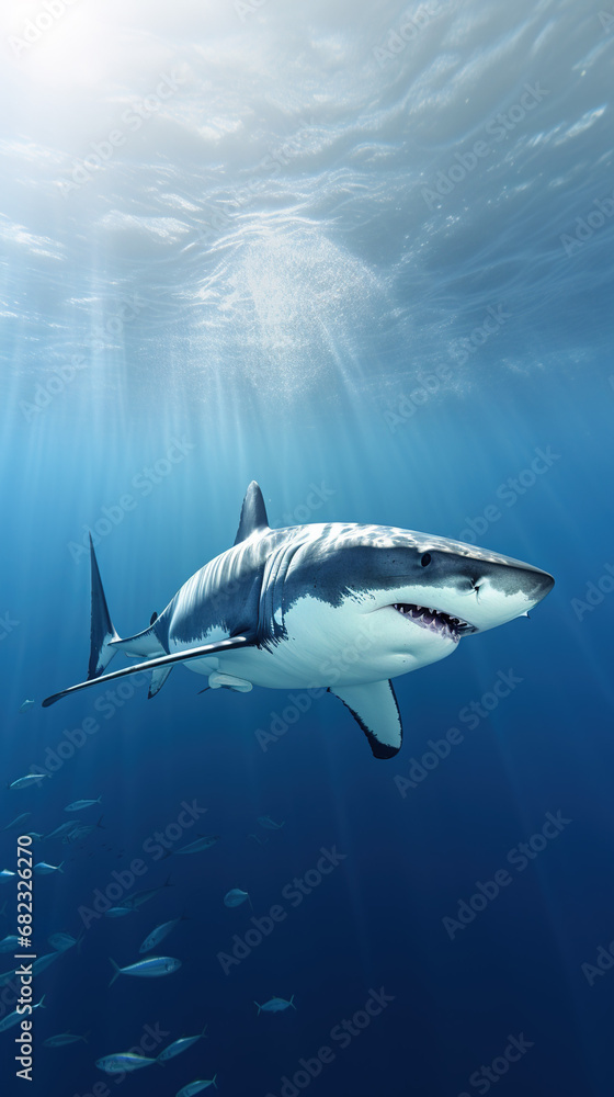 Fototapeta premium Illustration of a Swimming Shark