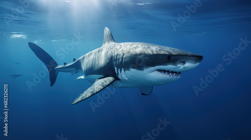 Illustration of a Swimming Shark © Adobe Contributor