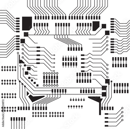 abstract background with lines.Introduction to PCB Types And Production.Computer Processor.Industry Ads Landing Page. © Yakub Dhali