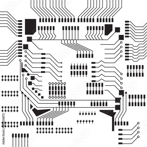 abstract background with lines.Introduction to PCB Types And Production.Computer Processor.Industry Ads Landing Page.