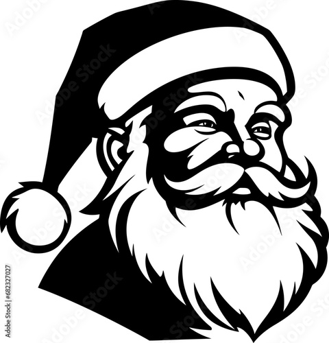 Santa claus silhouette. Vector template design for laser cutting.