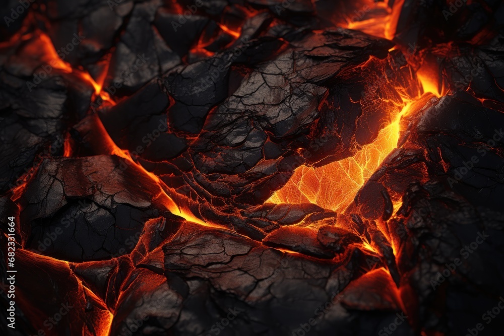 a close up of a fire with rocks and lava in the foreground and a bright orange glow on the top of the rocks in the middle of the image. a close up of a fire with rocks and lava in the foreground and a bright orange glow on the top of the rocks in the middle of the image.