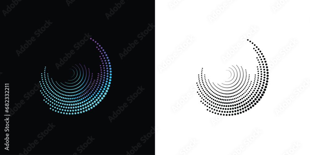 Dot spiral logo design with modern style| premium vector - obrazy, fototapety, plakaty 