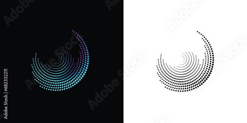 Dot spiral logo design with modern style| premium vector