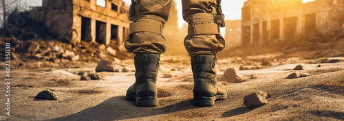 Uniforms and Boots in a Ruined City photo
