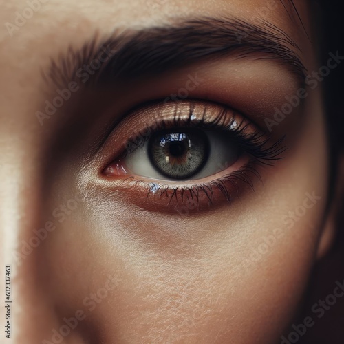 close up of female eye