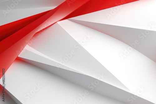 Abstract background of polygons on white background, red sectors.