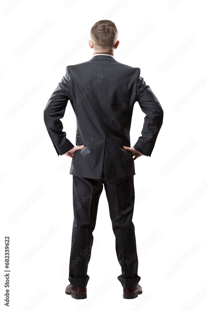 Businessman full body back view isolated Businessman full body back view isolated