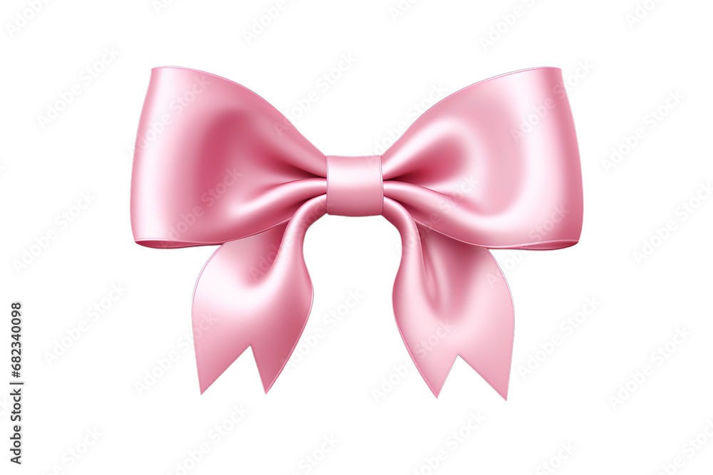 Pink Bow isolated on Transparent background