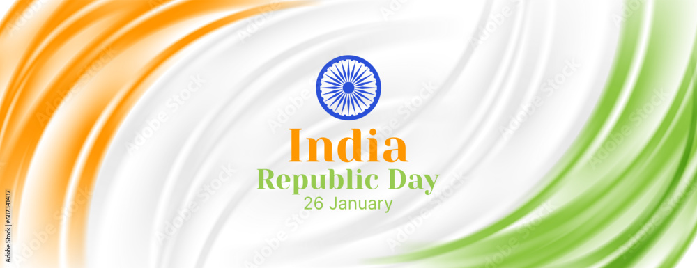 india republic day banner background design with indian flag illustration concept - obrazy, fototapety, plakaty 