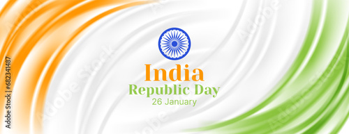 india republic day banner background design with indian flag illustration concept photo
