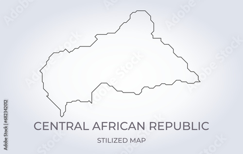 Map of Central African Republic in a stylized minimalist style. Simple illustration of the country map.