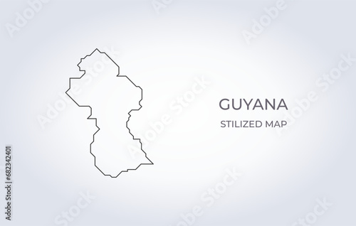 Map of Cuyana in a stylized minimalist style. Simple illustration of the country map.