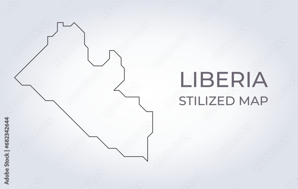Map of Liberia in a stylized minimalist style. Simple illustration of the country map.