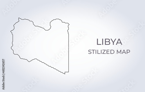 Map of Libya in a stylized minimalist style. Simple illustration of the country map.