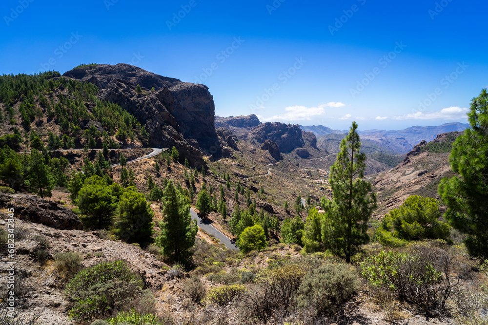 Gran Canaria. Hiking to the Roque Nublo Rock Formation. Gran Canaria. Hiking to the Roque Nublo Rock Formation.