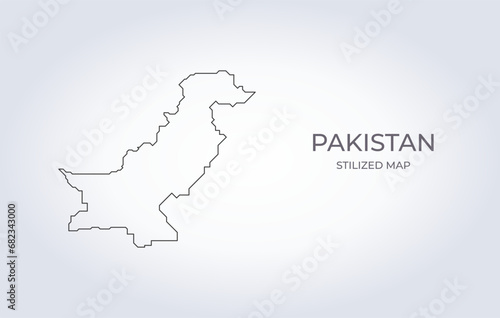 Map of Pakistan in a stylized minimalist style. Simple illustration of the country map.