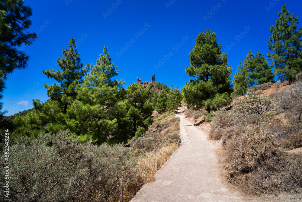 Gran Canaria. Hiking to the Roque Nublo Rock Formation. Gran Canaria. Hiking to the Roque Nublo Rock Formation.