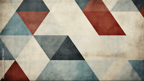 Geometric Precision Meets Vintage Texture in Abstract Triangular Composition with Subtle Tones