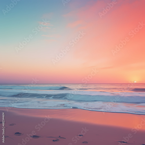 a soft gradient capturing the colors of a sunrise along the coast