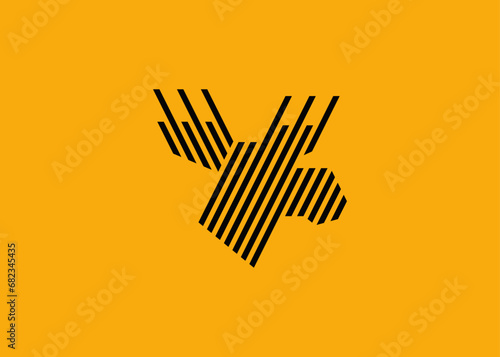 Creative moose head outline logo