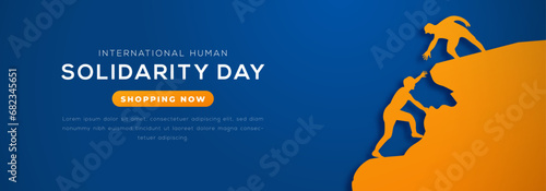 International Human Solidarity Day Paper cut style Vector Design Illustration for Background, Poster, Banner, Advertising, Greeting Card