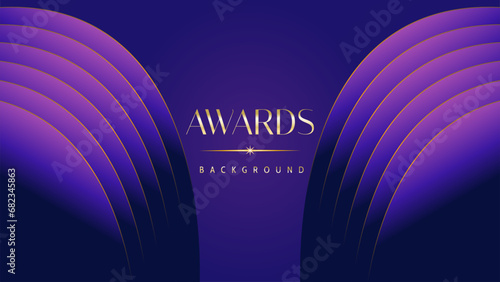 Pink blue purple golden royal awards graphics background. Lines growing elegant shine spark. Luxury premium corporate abstract design template. Banner certificate dynamic shape.