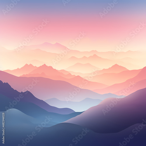 a mountain scene with a Zen-like atmosphere