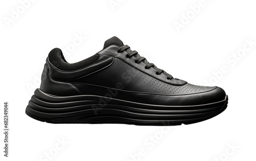 Mens Sneaker black boots isolated on a transparent background.