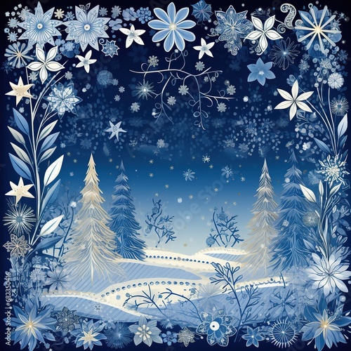 christmas background with snowflakes © Man888