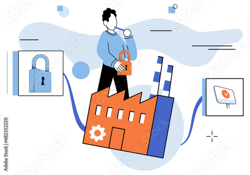 Malware spyware virus. Vector illustration. An attack by trojccompromise security system Effective protection software is essential for defending against malware and spyware The danger hackers