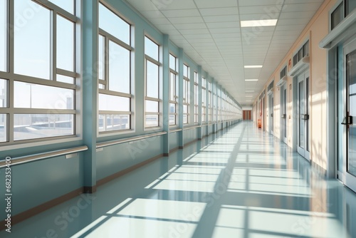 Empty Corridors and Open Spaces with Large Windows for a Feeling of Relief