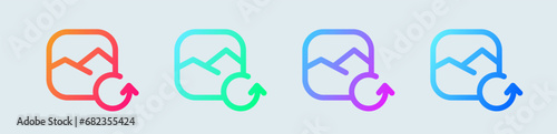 Image recovery line icon in gradient colors. Repair signs vector illustration.