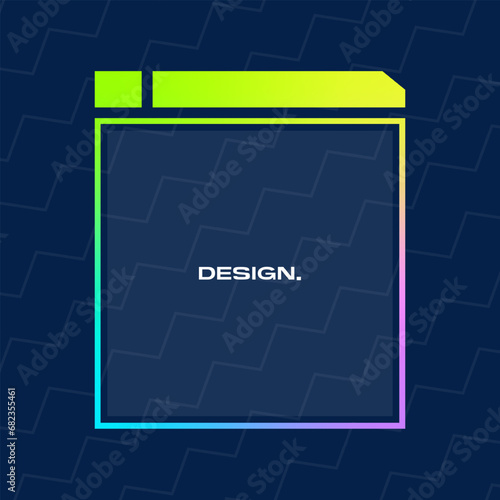 Futuristic square gradient background. Pop up window vector illustration.