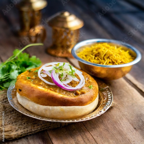 Street food misal pav photo