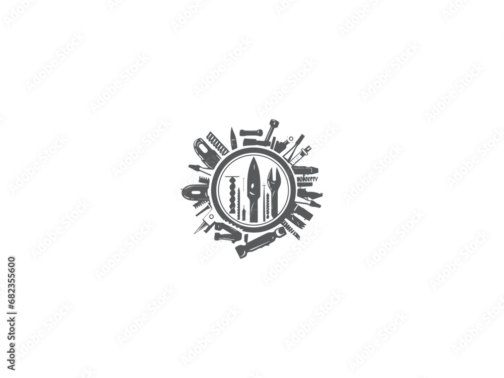 Naklejka premium Construction logo design premium vector, vector and illustration,