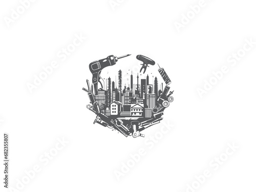 Construction logo design premium vector  vector and illustration 