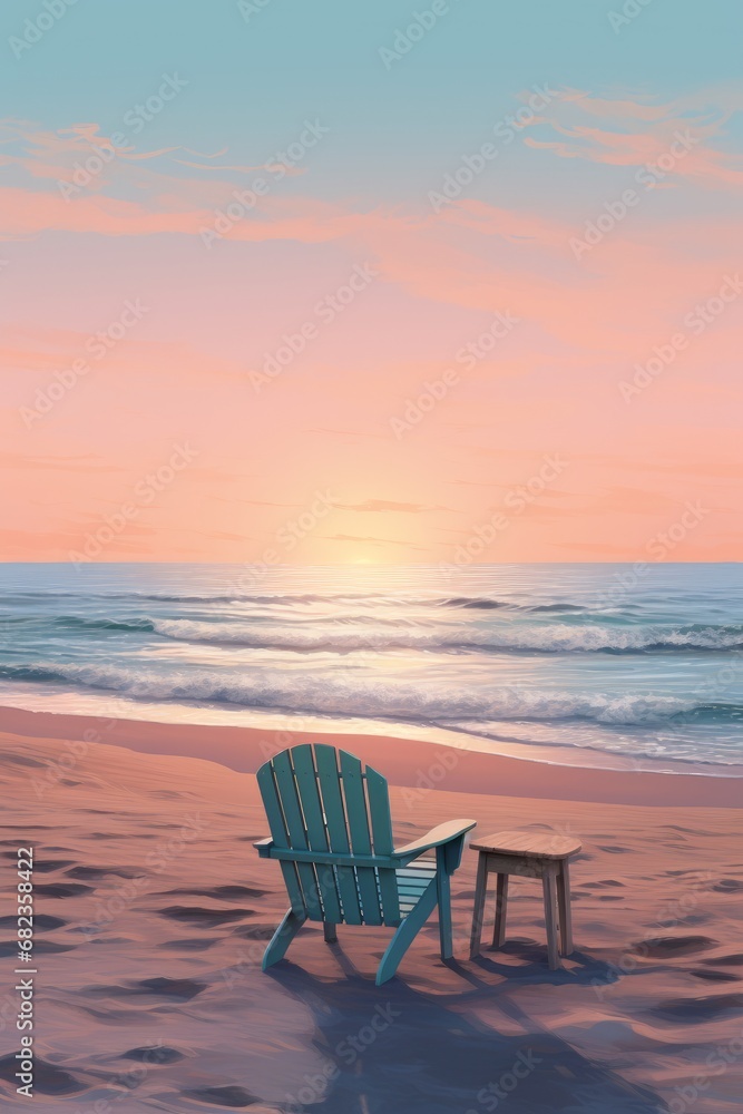A tranquil empty beach at dawn ready for a summer product placement  AI generated illustration