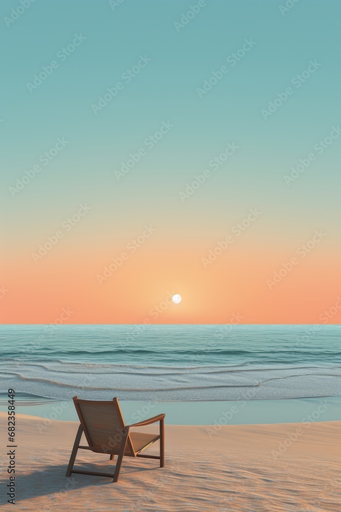 A tranquil empty beach at dawn ready for a summer product placement AI generated illustration